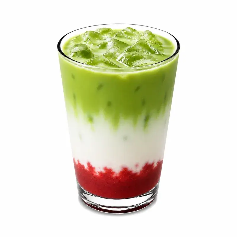 Strawberry Peach Matcha Latte — Sweet Hut Bakery & Cafe